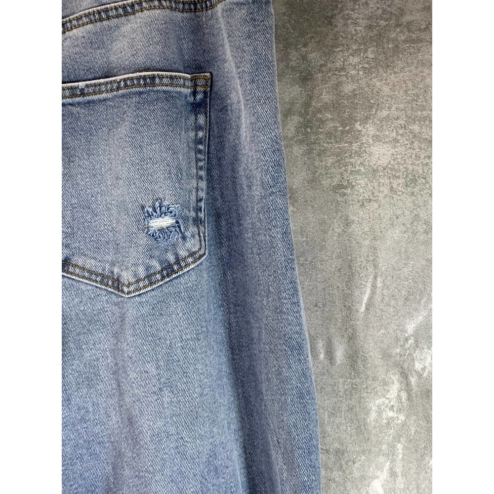 Tinseltown Junior's Plus Medium Wash High-Rise Distressed Wide-Leg Jeans SZ 18W - Picture 6 of 13